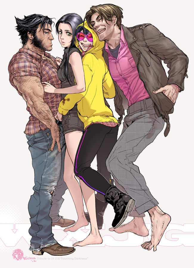 wolverine, x-23, laura kinney, gambit, and jubilee (marvel and 1 more) drawn by ricken