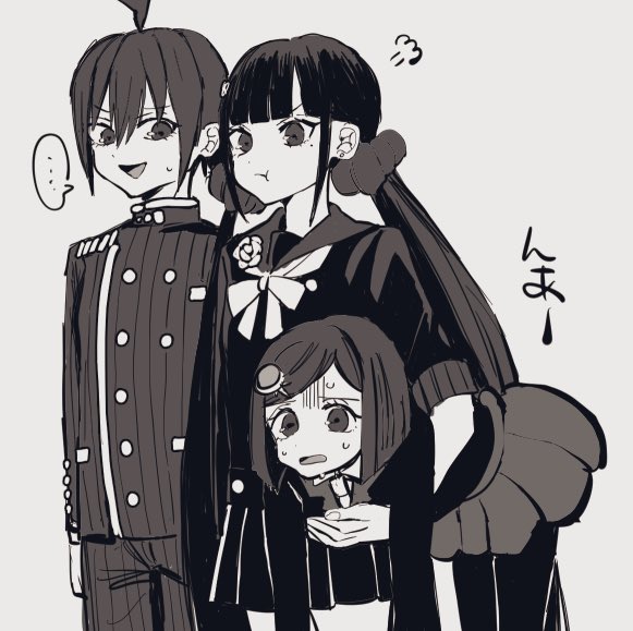 saihara shuichi, harukawa maki, and yumeno himiko (danganronpa and 1 more) drawn by a_iu_(365harumakilove)