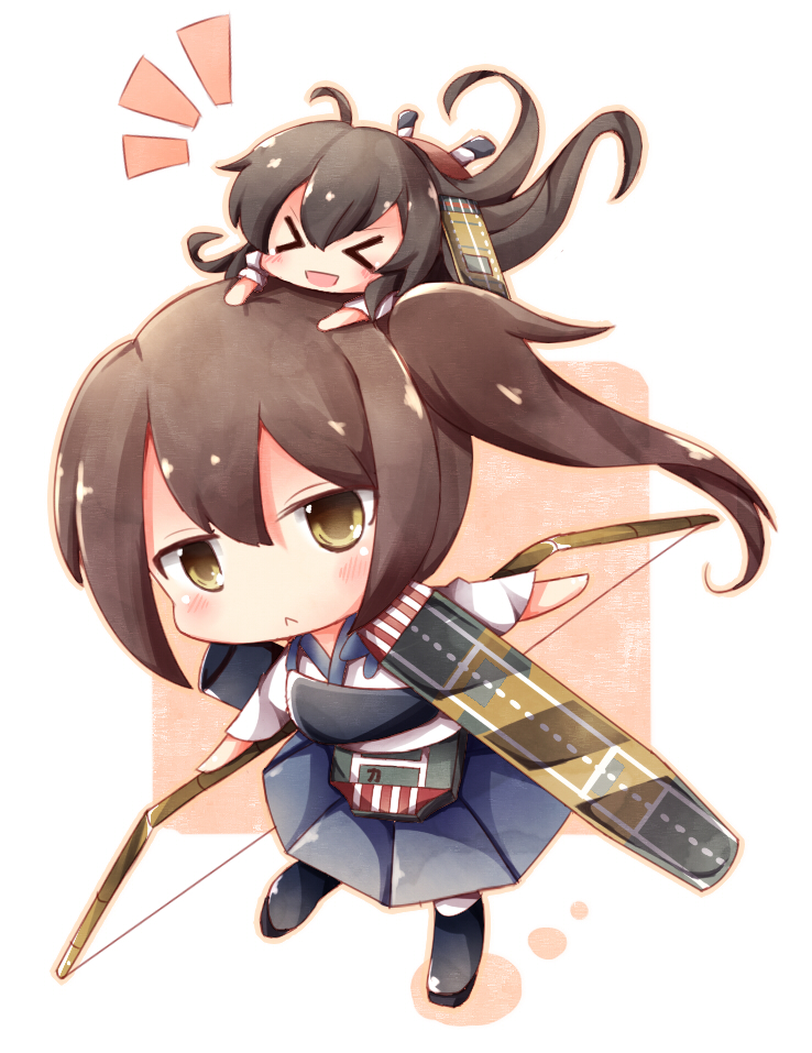 kaga and akagi (kantai collection) drawn by gasuto_(kamikami)