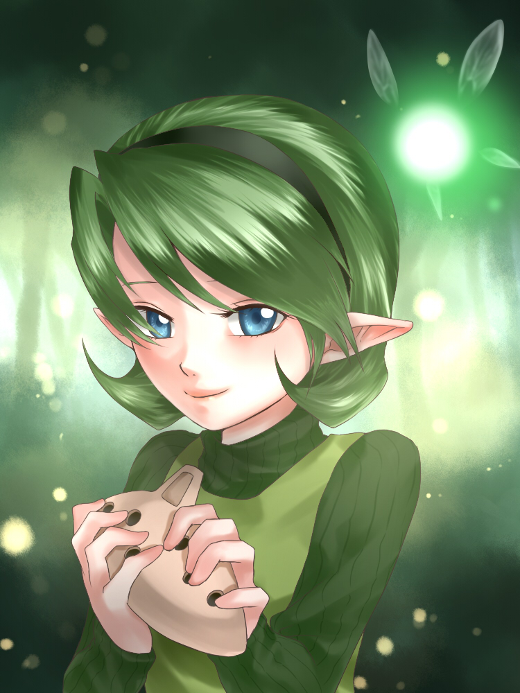 saria (the legend of zelda and 1 more) drawn by wasabi_(legemd)