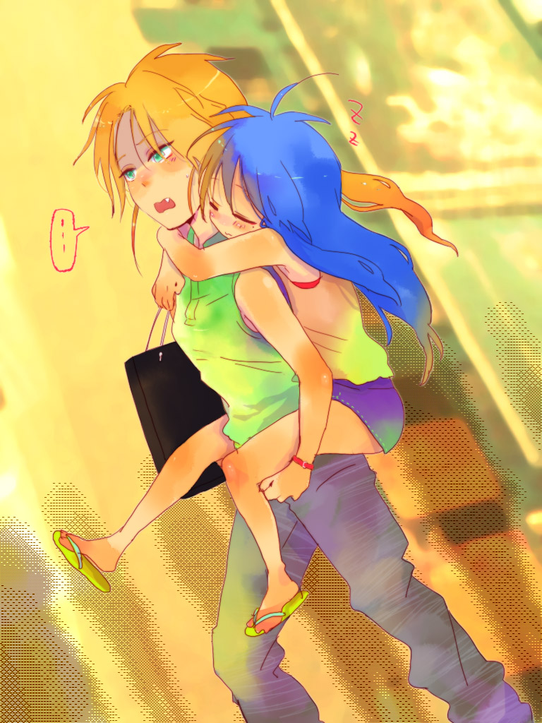 izumi konata and kuroi nanako (lucky star) drawn by tsuna_(pixiv220877)