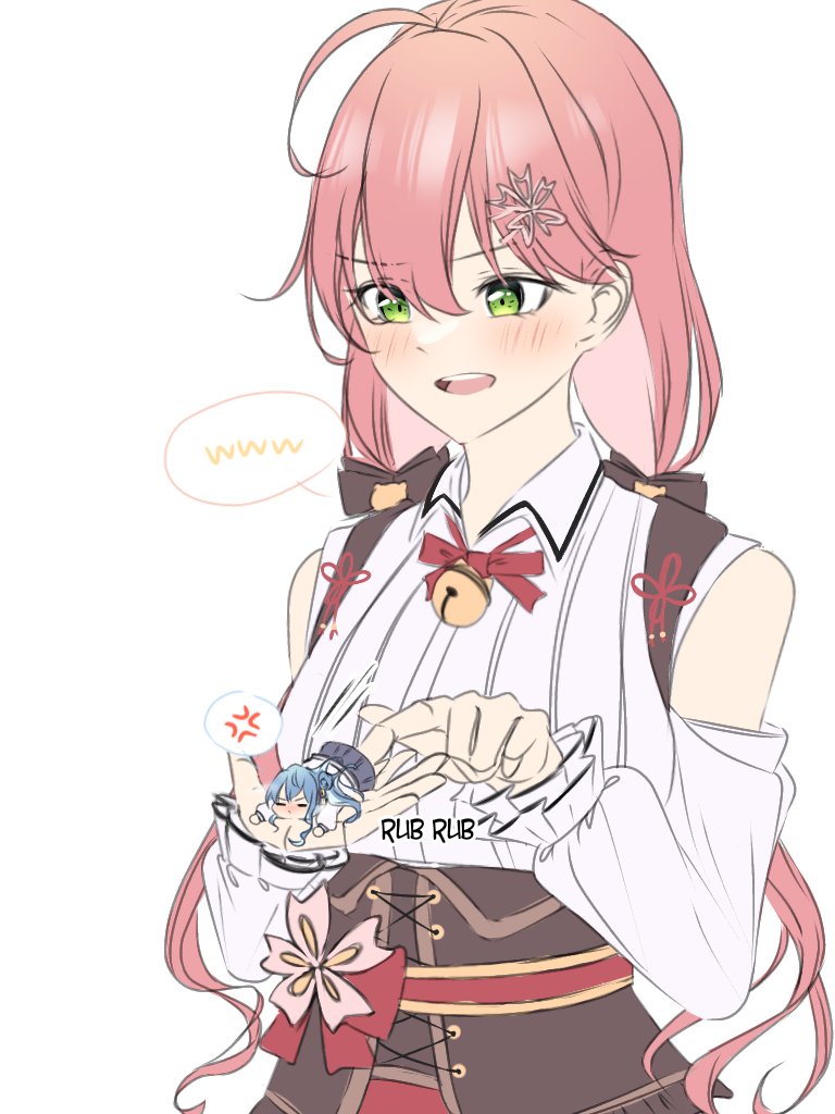 hoshimachi suisei and sakura miko (hololive) drawn by ruby_(rubyneko1028)