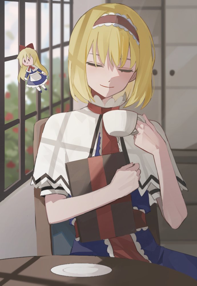 alice margatroid and shanghai doll (touhou) drawn by cjsdh1000