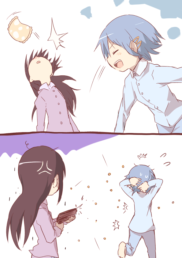 akemi homura and miki sayaka (mahou shoujo madoka magica) drawn by samidare_(hoshi)