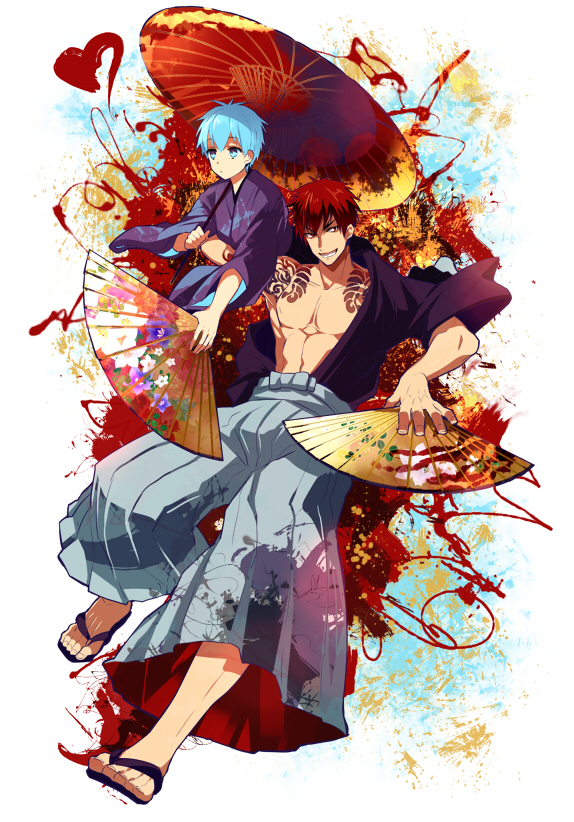 kuroko tetsuya and kagami taiga (kuroko no basuke) drawn by waco_(misonobu)