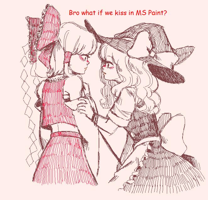 hakurei reimu and kirisame marisa (touhou) drawn by pixie_(milkywaypixies)