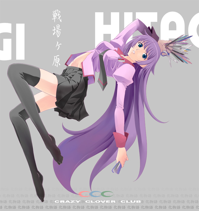 senjougahara hitagi (monogatari and 1 more) drawn by shirotsumekusa