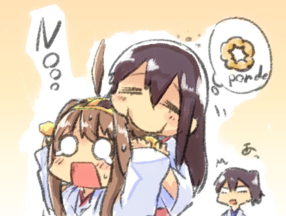 kaga, kongou, and akagi (kantai collection) drawn by engiyoshi