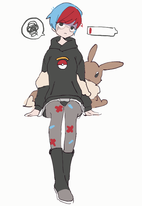 eevee and penny (pokemon and 1 more) drawn by qnqn_1020