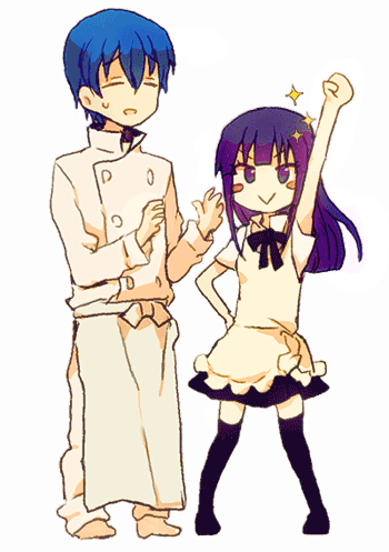 yamada aoi and souma hiroomi (working!!) drawn by rin_(emmy00)