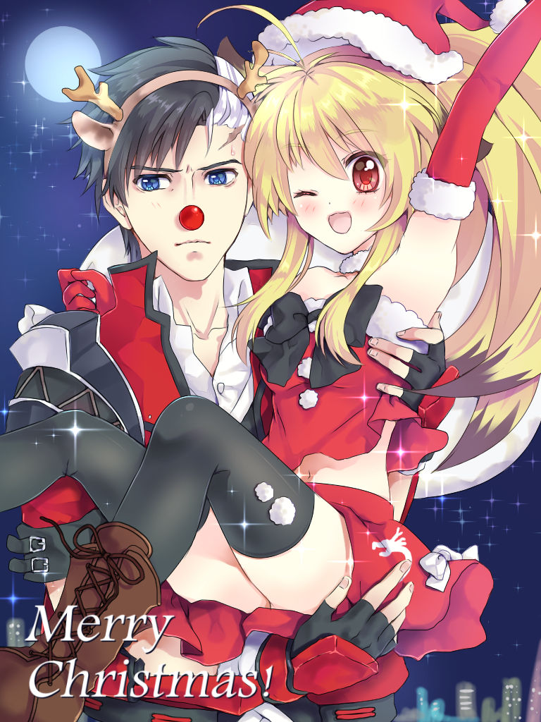 xiaomu, rudolph the red nosed reindeer, and arisu reiji (namco x capcom) drawn by eri.