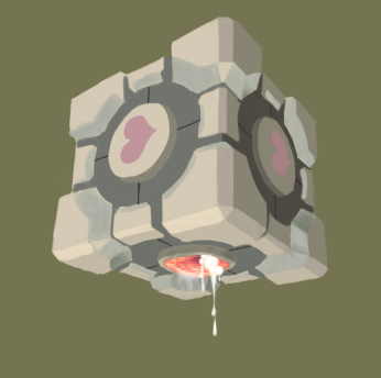 aperture science weighted companion cube (portal and 1 more) drawn by misaki_(metalidol)