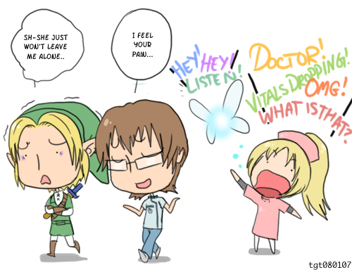 link, navi, tonegawa anju, and tsukimori kousuke (the legend of zelda and 1 more)