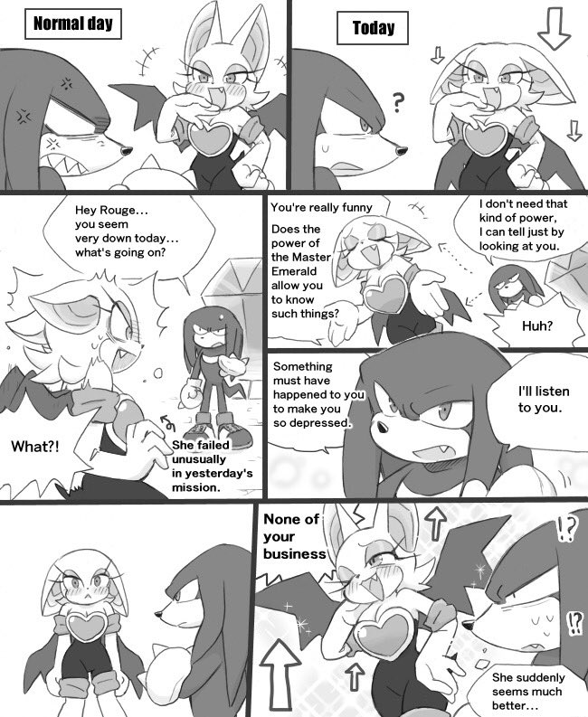 rouge the bat and knuckles the echidna (sonic) drawn by yotsumeddd