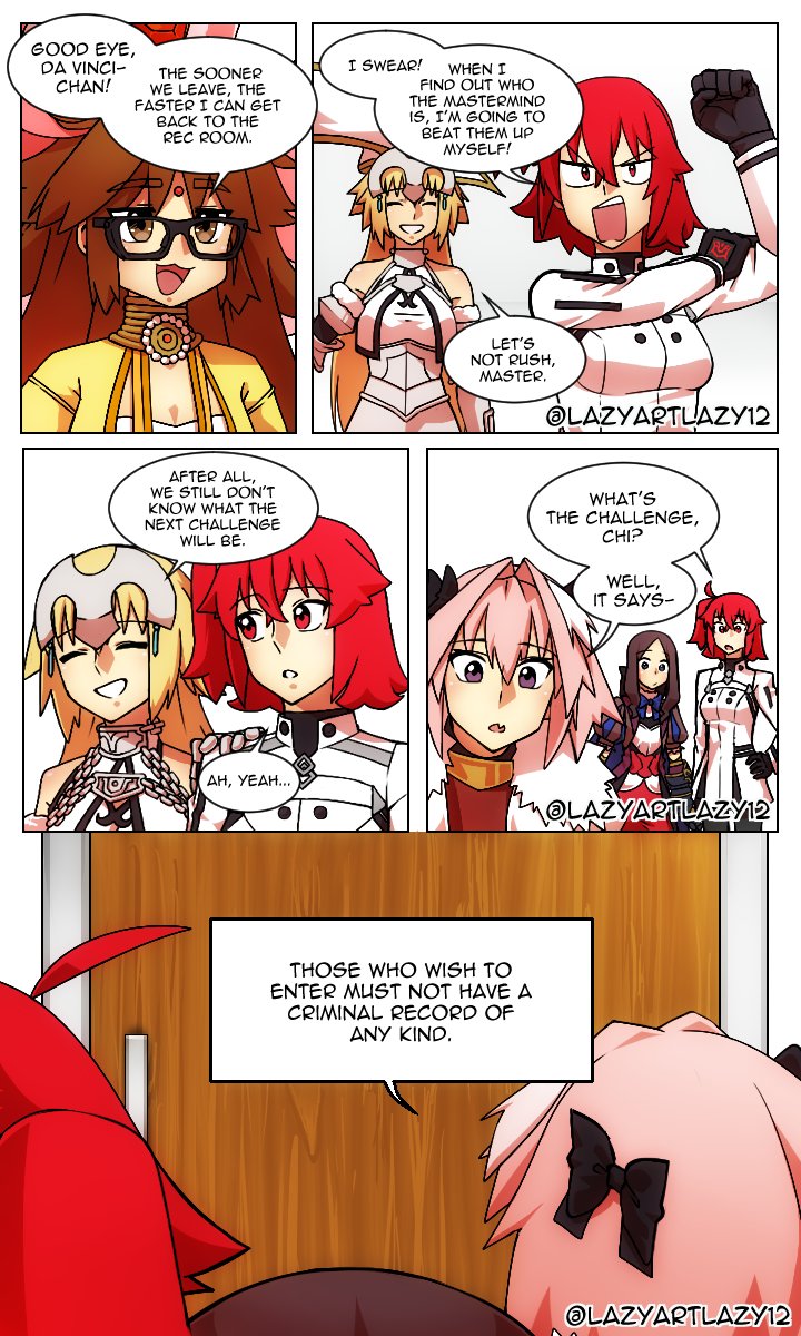 fujimaru ritsuka, jeanne d'arc, astolfo, leonardo da vinci, and jinako carigiri (fate and 1 more) drawn by lazyartlazy12 and tyrnickleback