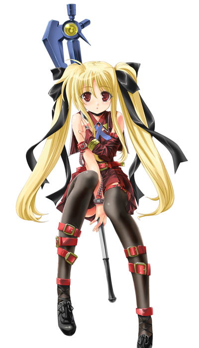 fate testarossa and bardiche (lyrical nanoha and 1 more) drawn by tnonizyou
