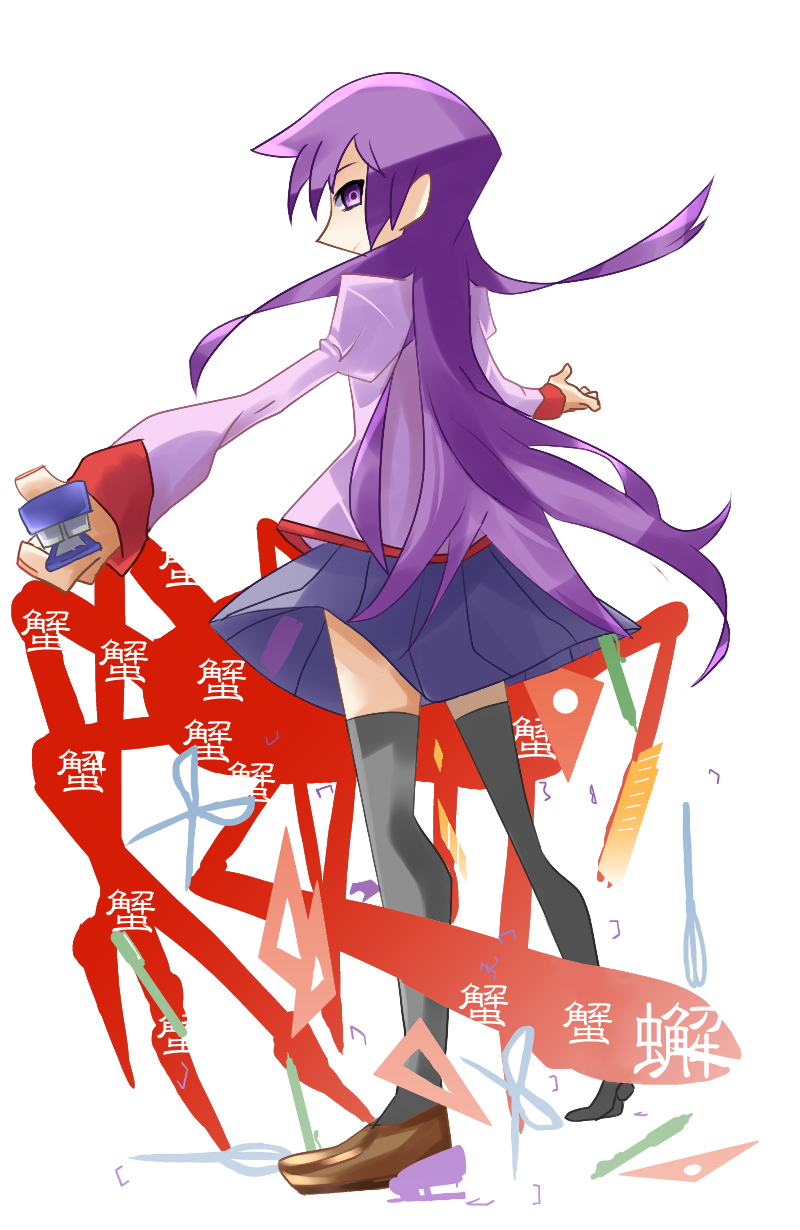 senjougahara hitagi (monogatari) drawn by samochau