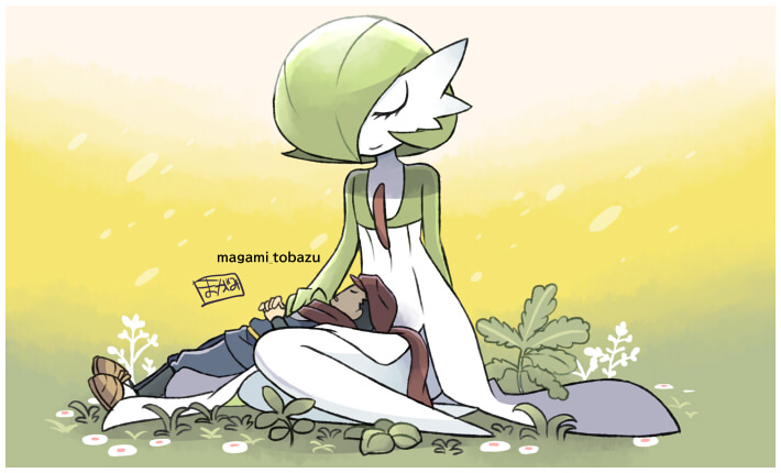 gardevoir and rei (pokemon and 1 more) drawn by magami_tobazu