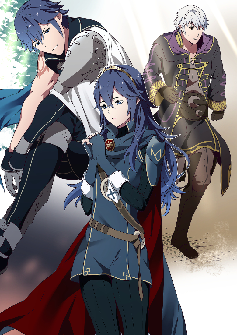 lucina, male robin, and chrom (fire emblem and 1 more) drawn by ameno_(a_meno0)