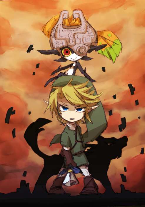 link and midna (the legend of zelda and 1 more) drawn by kyoi