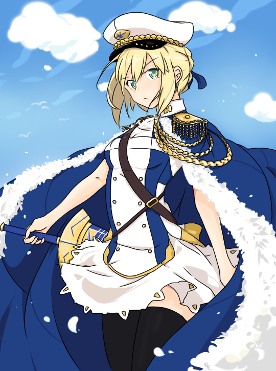 artoria pendragon and saber (fate and 1 more) drawn by vesperiastar