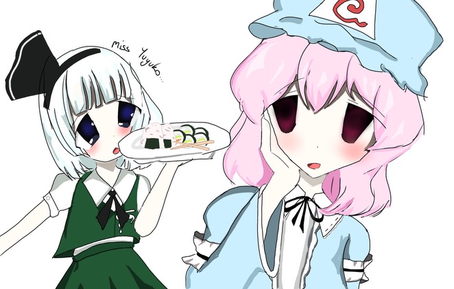 konpaku youmu and saigyouji yuyuko (touhou and 1 more) drawn by touhouloverxd