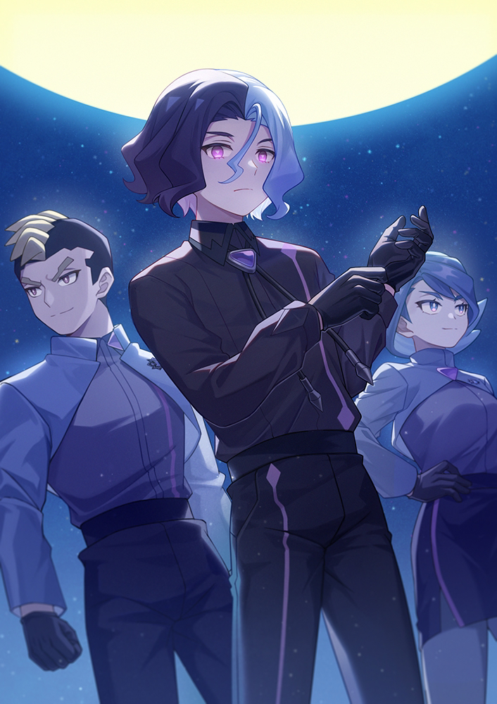 amethio, onia, and zirc (pokemon and 1 more) drawn by shiromi_(shiromikk)