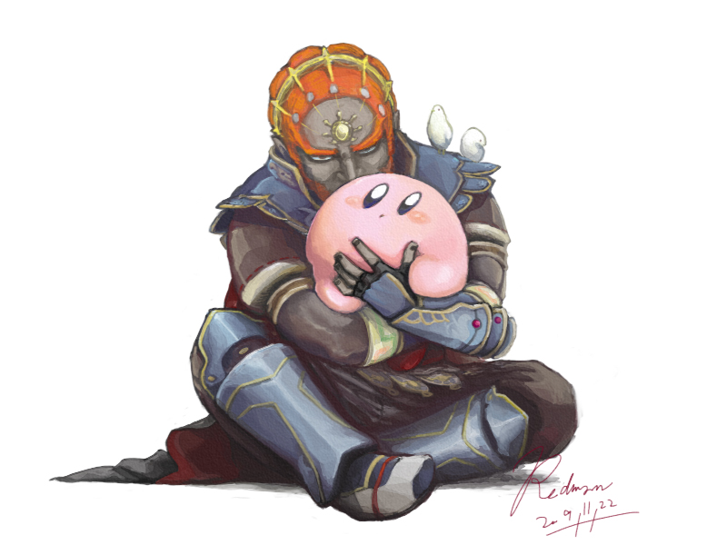 kirby and ganondorf (the legend of zelda and 2 more) drawn by tori-kei
