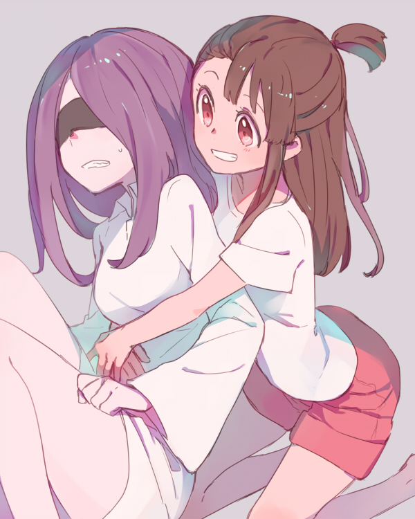 kagari atsuko and sucy manbavaran (little witch academia) drawn by sou_(tuhut)