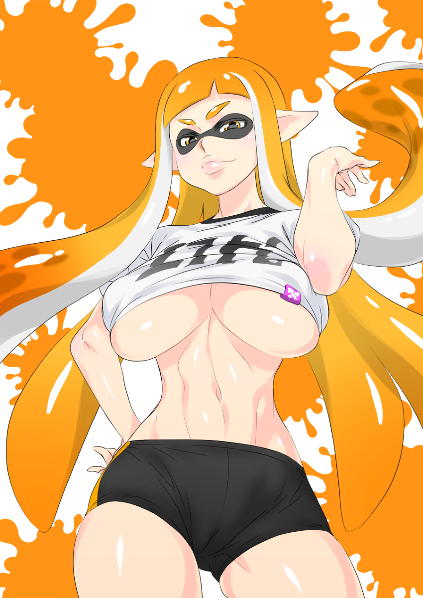 inkling player character and inkling girl (splatoon and 1 more) drawn by taka-michi