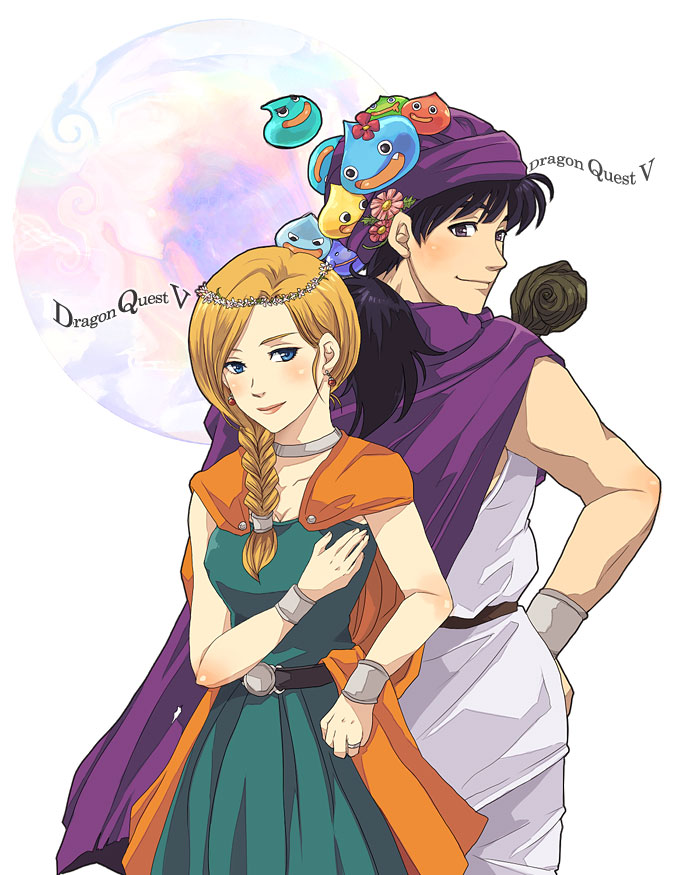 slime, bianca, and hero (dragon quest and 1 more) drawn by otama_(pixiv)