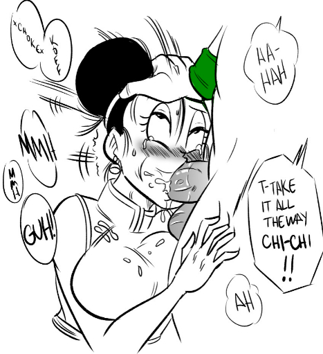 chi-chi and tenshinhan (dragon ball) drawn by funsexydb