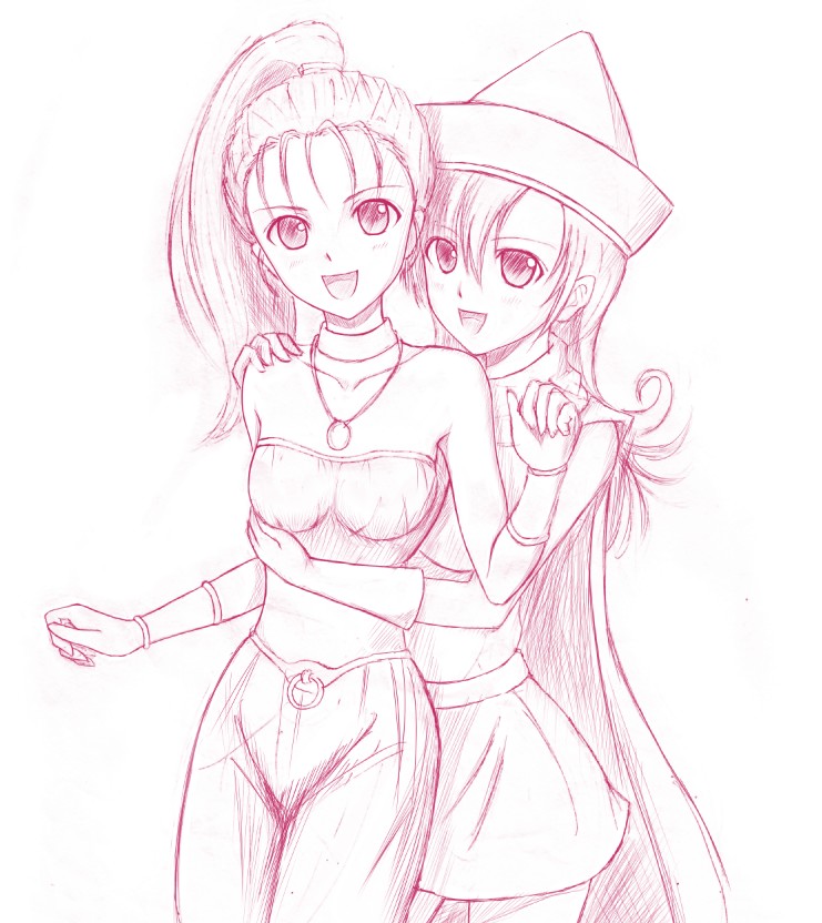 alena and marle (dragon quest and 2 more) drawn by aaku_(ark-royal)