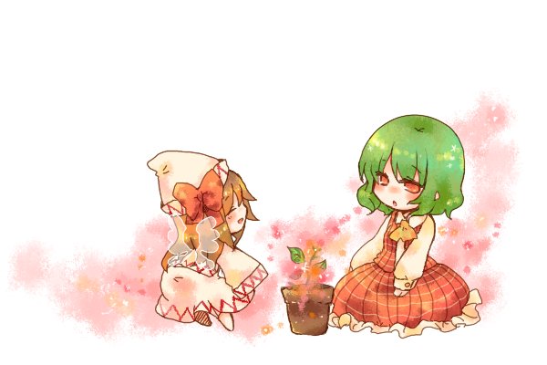 kazami yuuka and lily white (touhou) drawn by takamura
