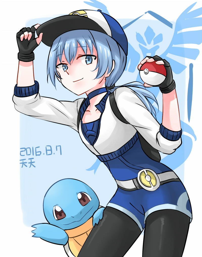 squirtle, female protagonist, and shiota nagisa (pokemon and 2 more) drawn by tenten_(kitty)