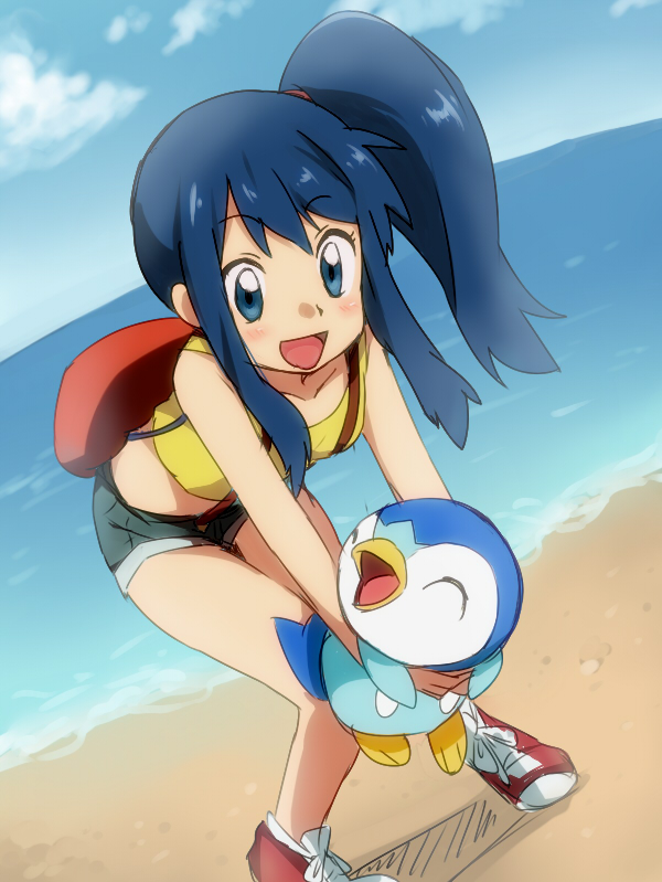 dawn, misty, and piplup (pokemon and 1 more) drawn by maruki_(punchiki)