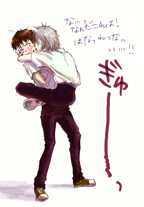 ikari shinji and nagisa kaworu (neon genesis evangelion) drawn by bongore