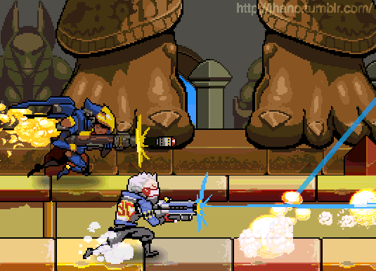 d.va, mercy, pharah, soldier: 76, anubis, and 1 more (overwatch and 3 more) drawn by josh_hano