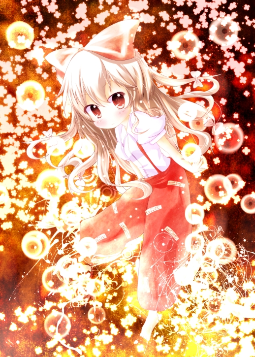 fujiwara no mokou (touhou) drawn by yuya_(minus-k)