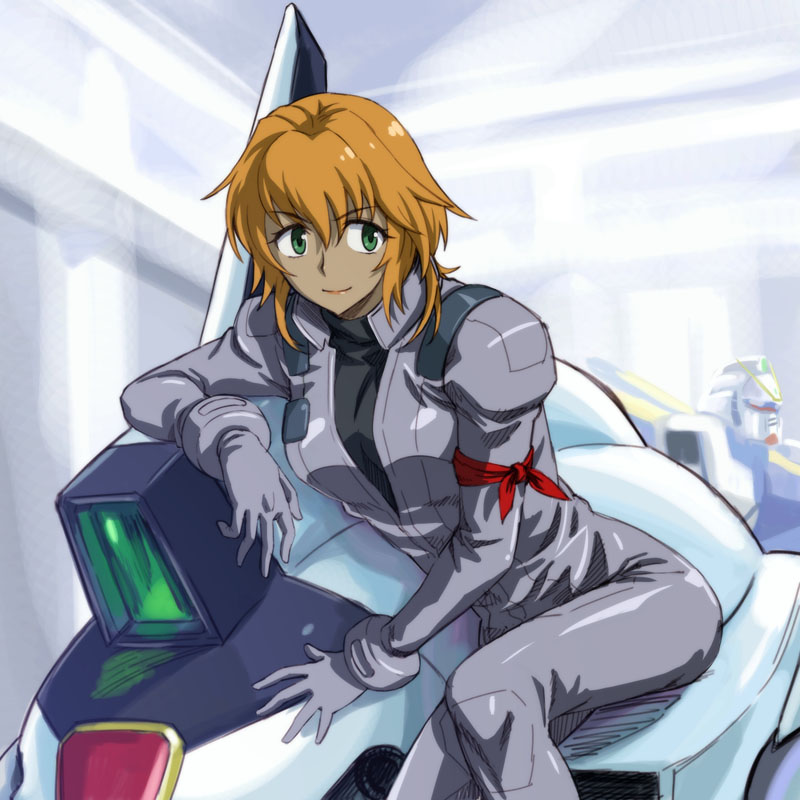 v2 gundam, victory gundam hexa, and francesca o'hara (gundam and 1 more) drawn by michael_f91