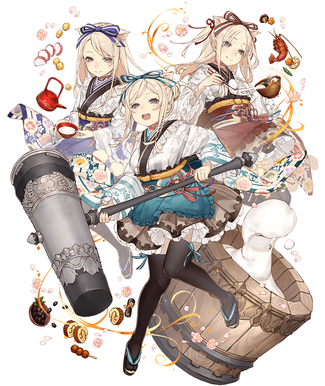 green little pig, red little pig, and blue little pig (sinoalice) drawn by ji_no