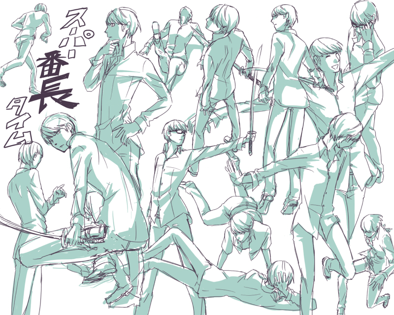narukami yu (persona and 1 more) drawn by eeteru