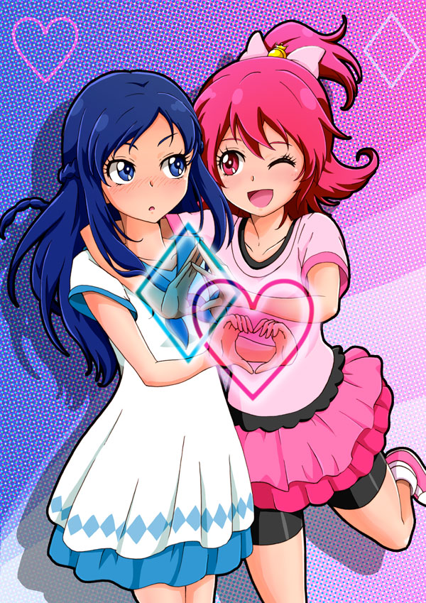 hishikawa rikka and aida mana (precure and 1 more) drawn by nita_(onakatohoppe)