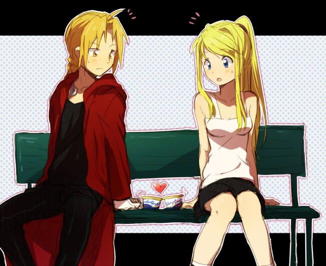 edward elric and winry rockbell (fullmetal alchemist) drawn by riru
