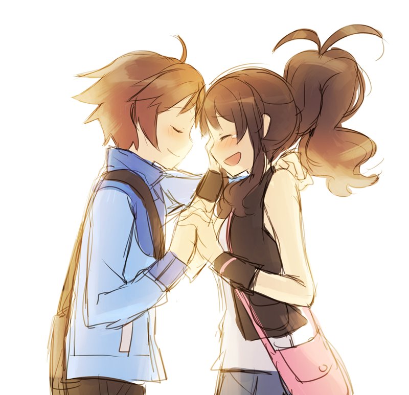 hilda and hilbert (pokemon and 1 more) drawn by weee_(raemz)
