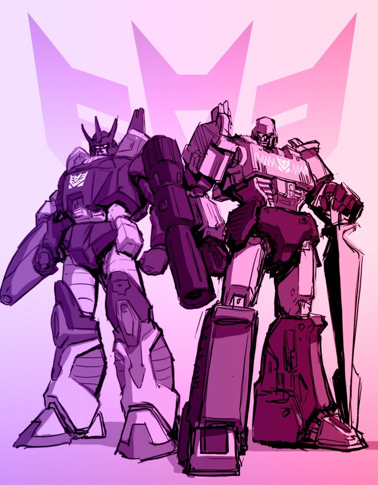 megatron and galvatron (transformers and 1 more) drawn by makoto_ono