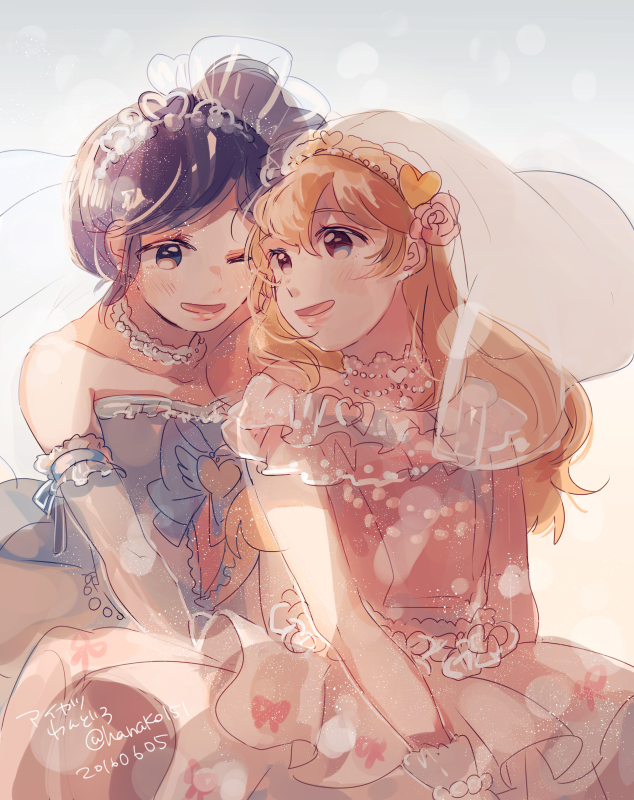 kiriya aoi and ozora akari (aikatsu!) drawn by hanako151