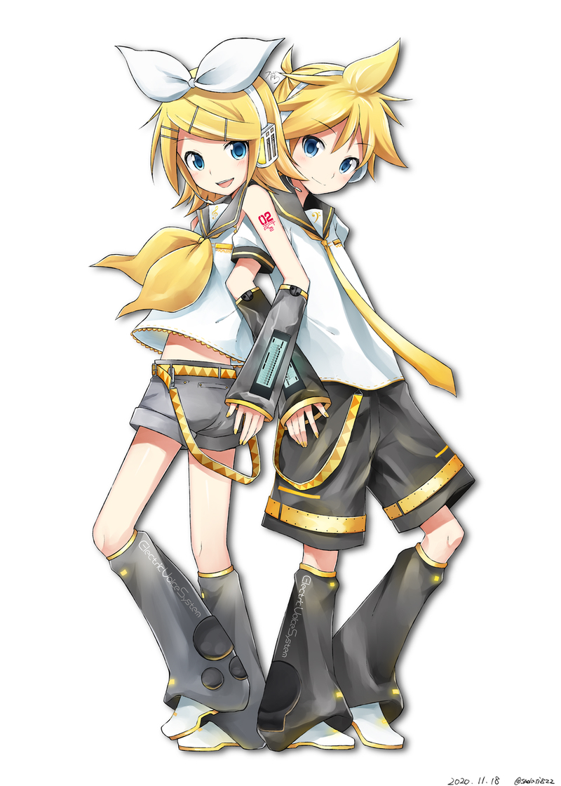 kagamine rin and kagamine len (vocaloid) drawn by sudachi_(calendar)