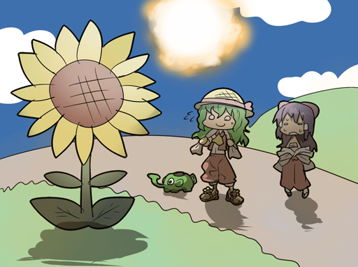 hakurei reimu and kazami yuuka (touhou) drawn by mogumogu_fuyoudo