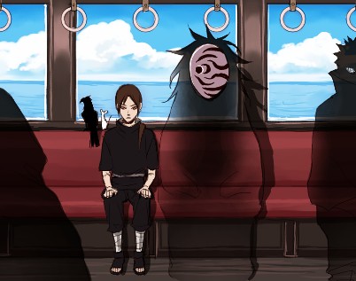 uchiha itachi, uchiha obito, kaonashi, pain, and tobi (naruto and 2 more) drawn by lily_(artist)